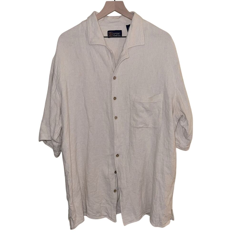VINTAGE HARBOR SPORT mens casual linen blend button up XLT - Picture 1 of 5